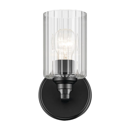 Kichler Gioe 1 Light Wall Sconce, Black/Clear Fluted