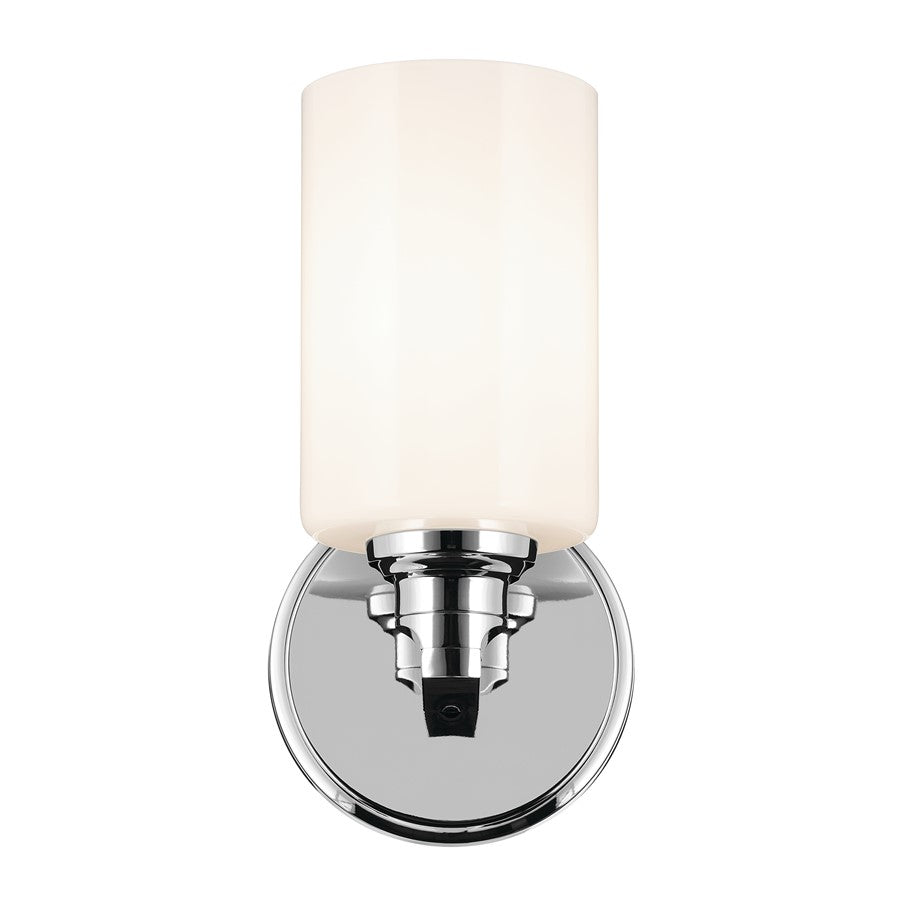 Kichler Gioe 1 Light Wall Sconce, Chrome/White