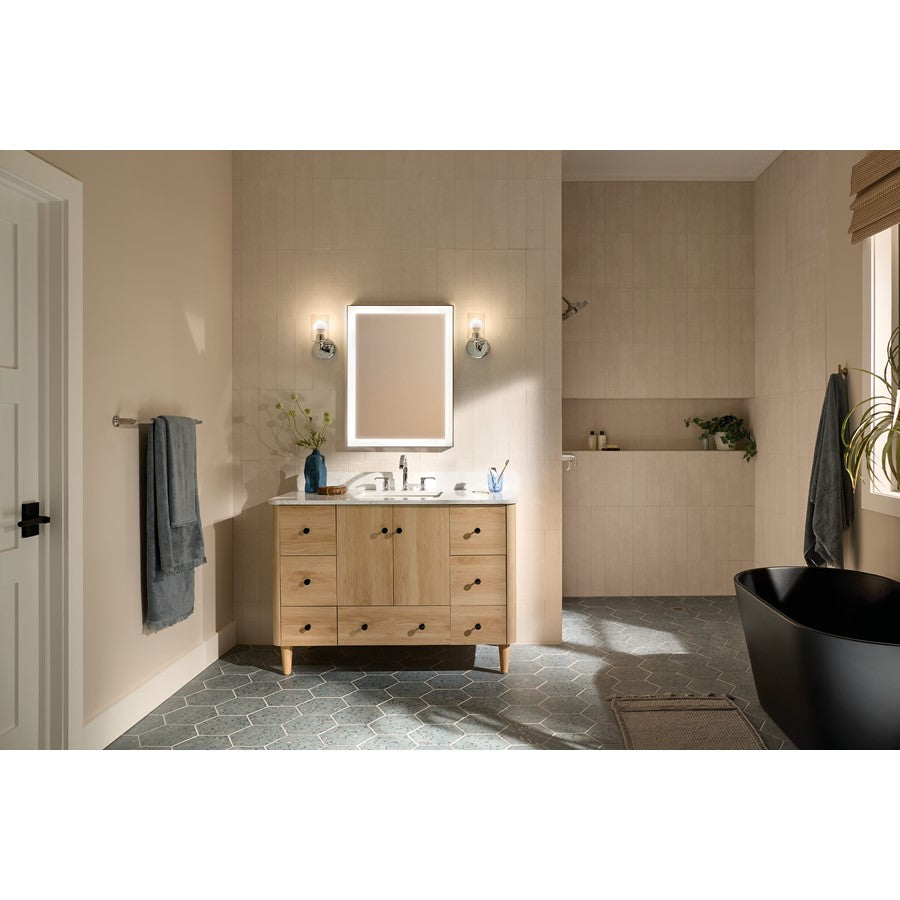 Kichler Gioe 1 Light Wall Sconce, Chrome/Clear Fluted