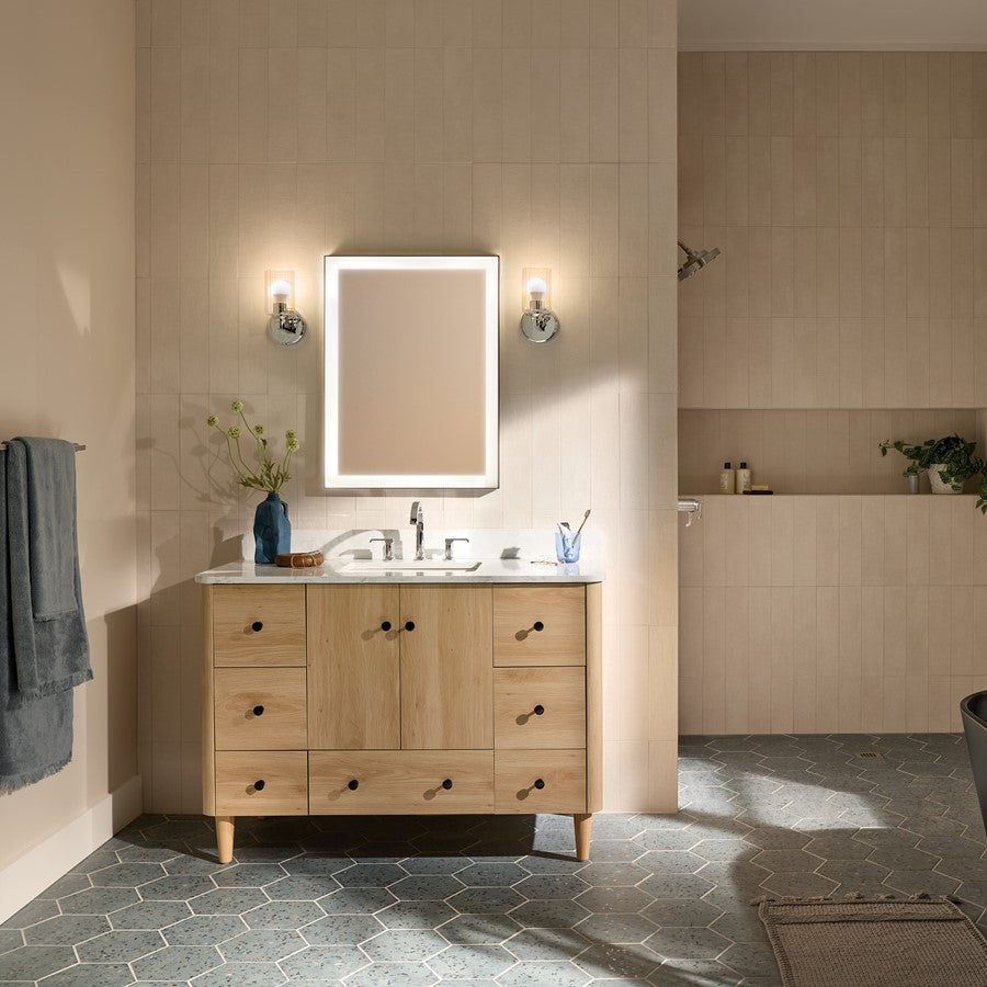 Kichler Gioe 1 Light Wall Sconce, Chrome/Clear Fluted