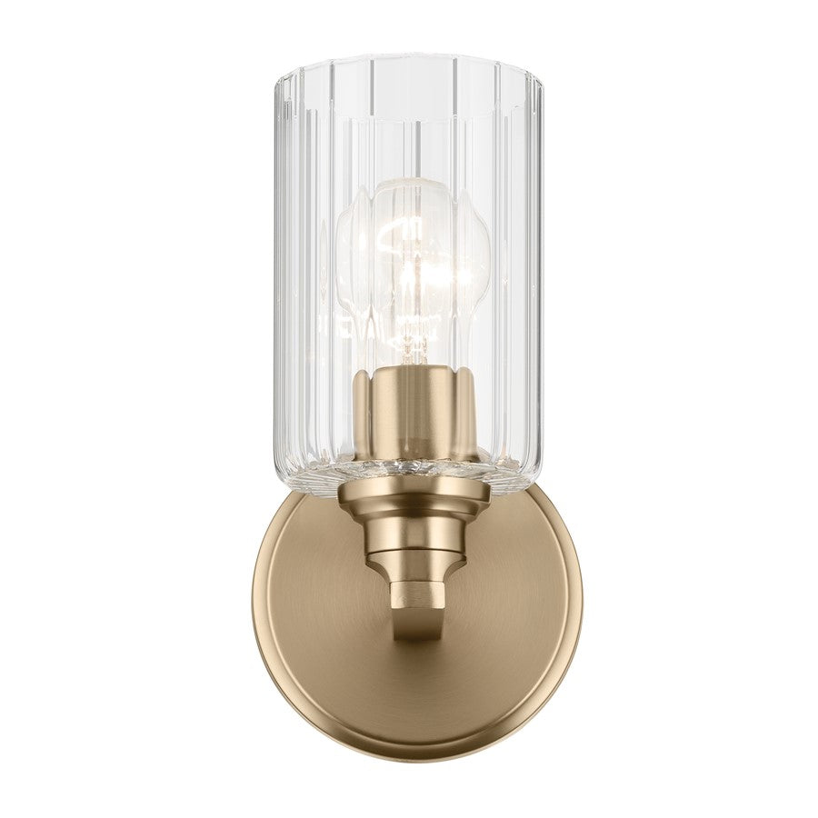 Kichler Gioe 1 Light Wall Sconce, Champagne Bronze/White
