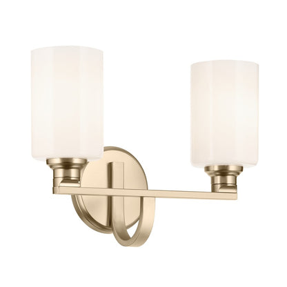 Kichler Gioe 2 Light Wall Mt Bath 2 Arm, Champagne Bronze/White - 55225CPZ