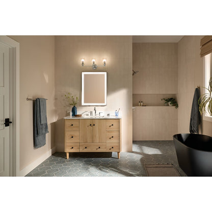 Kichler Gioe 3 Light 24" Wall Mt Bath 3 Arm, Chrome/Clear Fluted