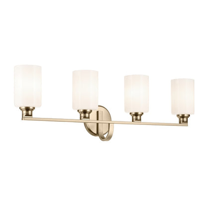 Kichler Gioe 4 Light Wall Mt Bath 4 Arm, Champagne Bronze/White - 55227CPZ
