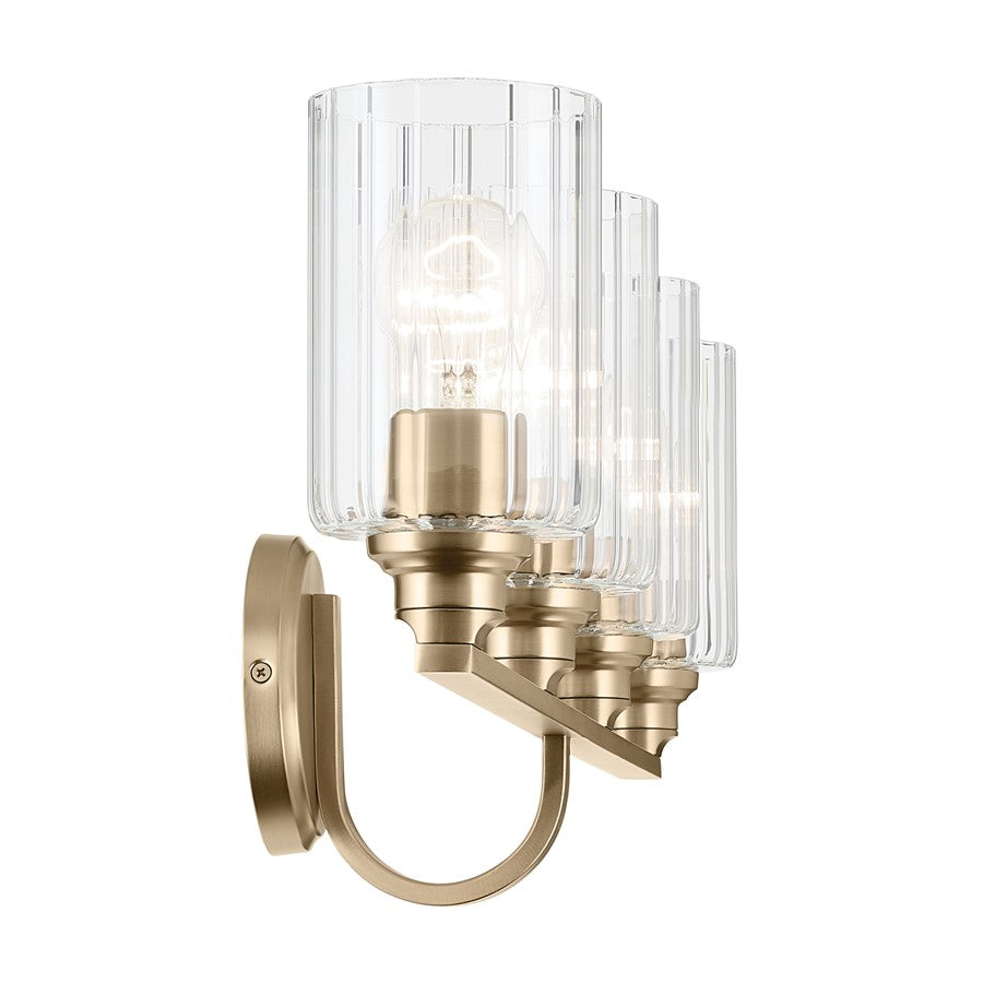 Kichler Gioe 4 Light Wall Mt Bath 4 Arm, Bronze/Clear Fluted