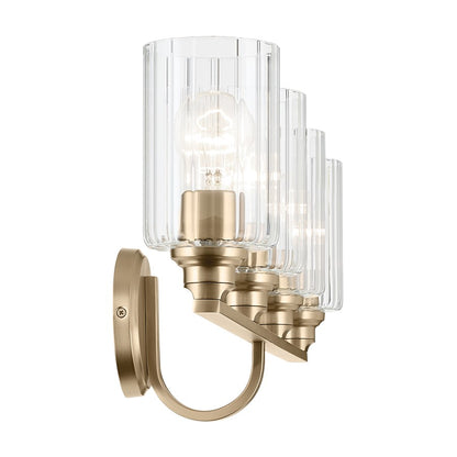 Kichler Gioe 4 Light Wall Mt Bath 4 Arm, Bronze/Clear Fluted