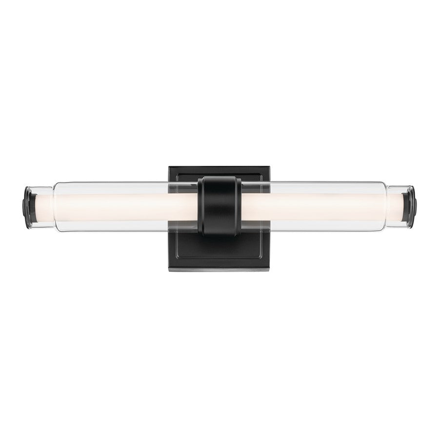 Kichler Laurene 2 Light Wall Sconce, Black/Clear