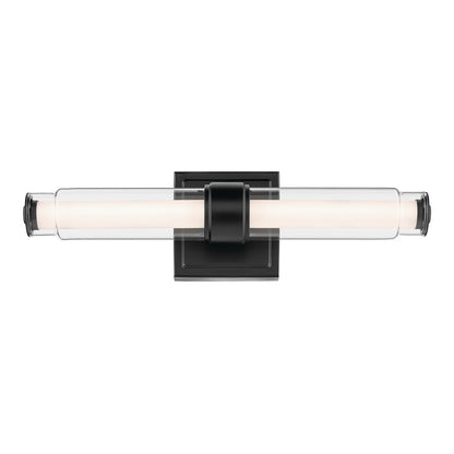 Kichler Laurene 2 Light Wall Sconce, Black/Clear