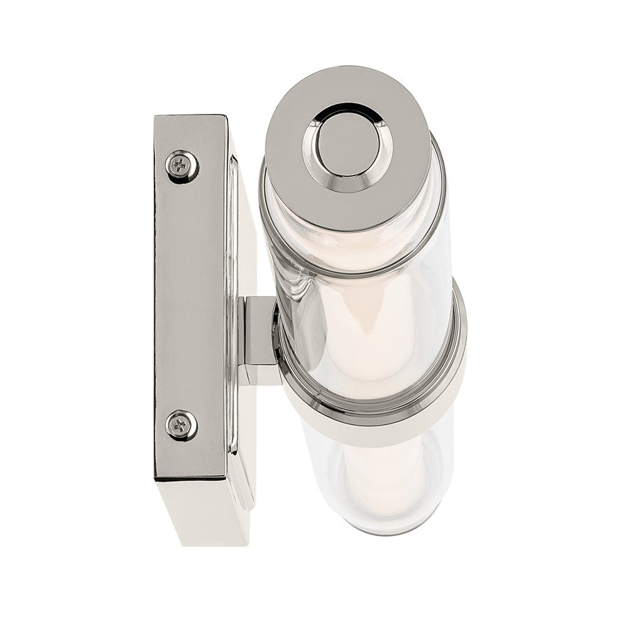 Kichler Laurene 2 Light Wall Sconce, Polished Nickel/Clear