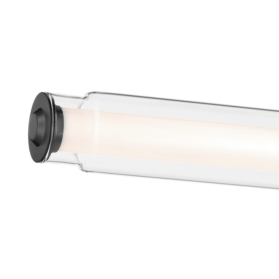 Kichler Laurene 2 Light Linear Bath Medium, Black/Clear