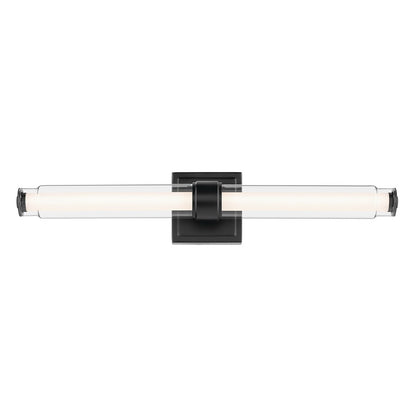 Kichler Laurene 2 Light Linear Bath Medium, Black/Clear