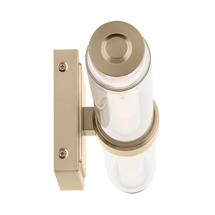 Kichler Laurene 2 Light Linear Bath Medium, Champagne Bronze/Clear