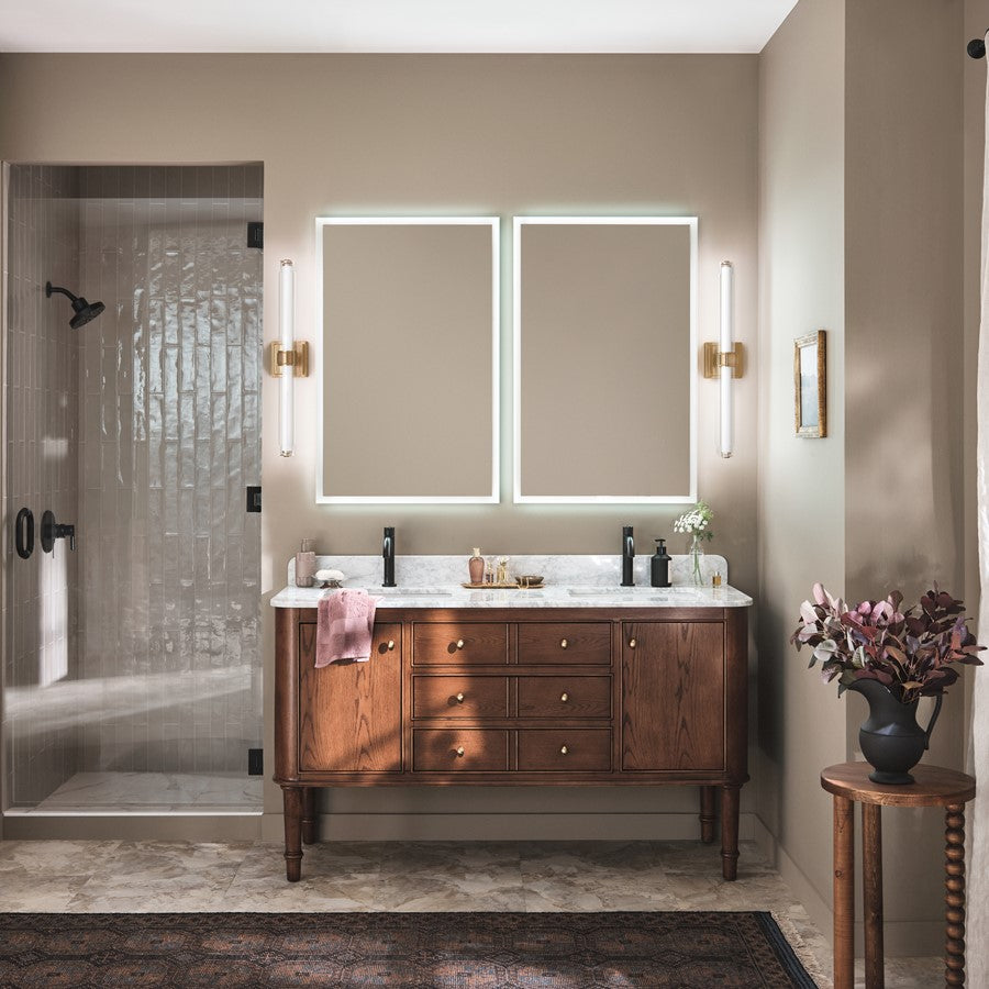 Kichler Laurene 2 Light Linear Bath Medium, Champagne Bronze/Clear