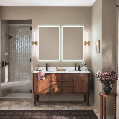 Kichler Laurene 2 Light Linear Bath Medium, Champagne Bronze/Clear