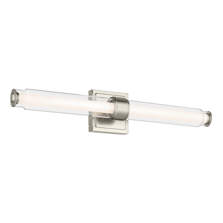 Kichler Laurene 2 Light Linear Bath Medium, Brushed Nickel/Clear - 55238NILED