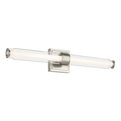 Kichler Laurene 2 Light Linear Bath Medium, Brushed Nickel/Clear - 55238NILED