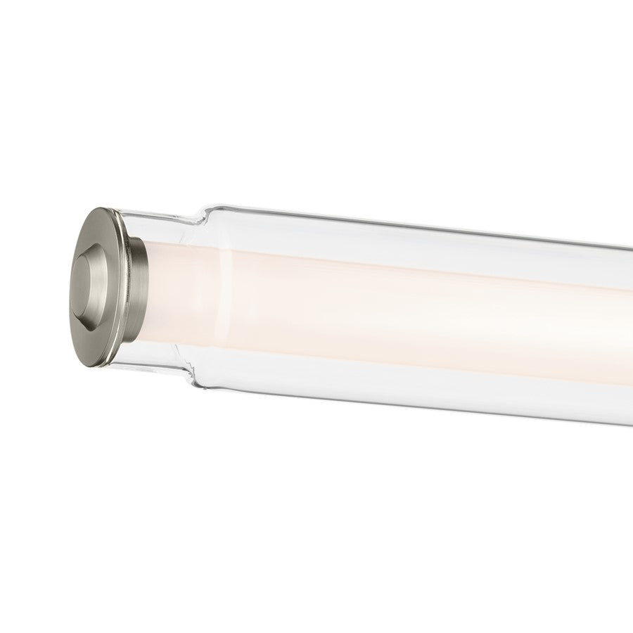 Kichler Laurene 2 Light Linear Bath Medium, Brushed Nickel/Clear