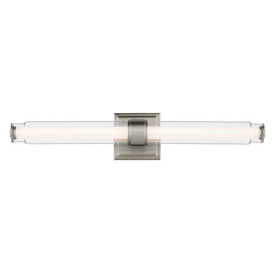 Kichler Laurene 2 Light Linear Bath Medium, Brushed Nickel/Clear