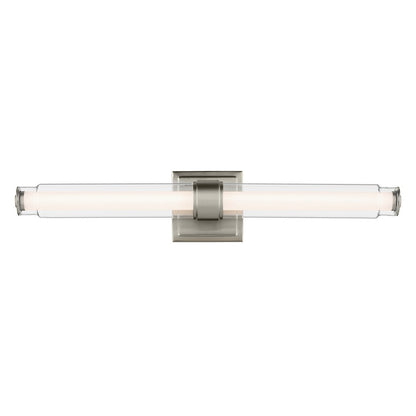 Kichler Laurene 2 Light Linear Bath Medium, Brushed Nickel/Clear