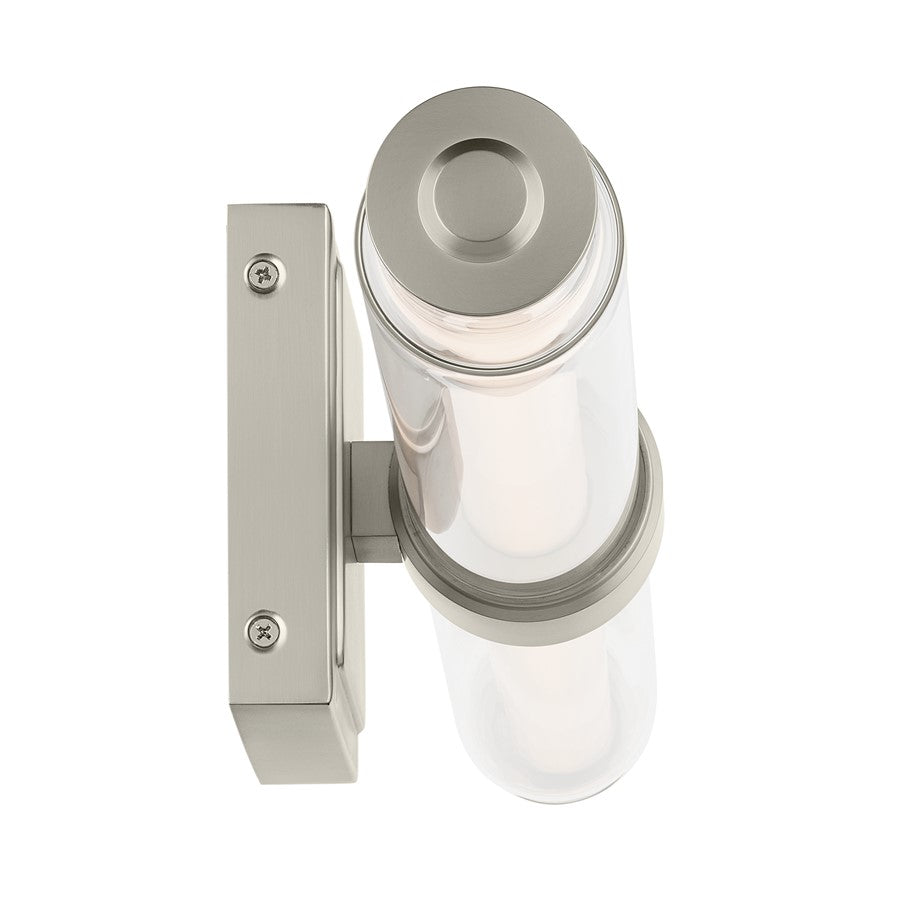 Kichler Laurene 2 Light Linear Bath Medium, Brushed Nickel/Clear