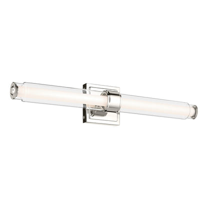 Kichler Laurene 2 Light Linear Bath Medium, Polished Nickel/Clear - 55238PNLED