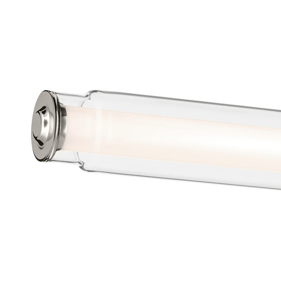 Kichler Laurene 2 Light Linear Bath Medium, Polished Nickel/Clear
