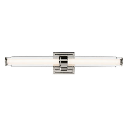 Kichler Laurene 2 Light Linear Bath Medium, Polished Nickel/Clear