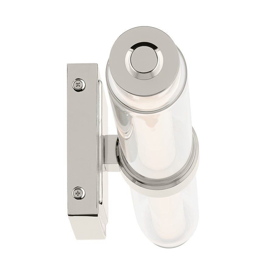Kichler Laurene 2 Light Linear Bath Medium, Polished Nickel/Clear