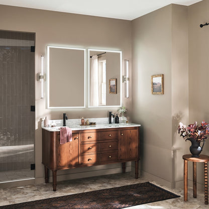 Kichler Laurene 2 Light Linear Bath Medium, Polished Nickel/Clear