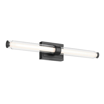 Kichler Laurene 2 Light Linear Bath Large, Black/Clear - 55239BKLED