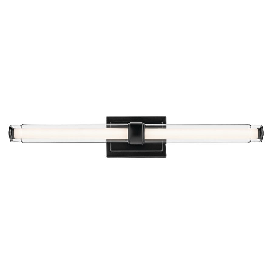 Kichler Laurene 2 Light Linear Bath Large, Black/Clear