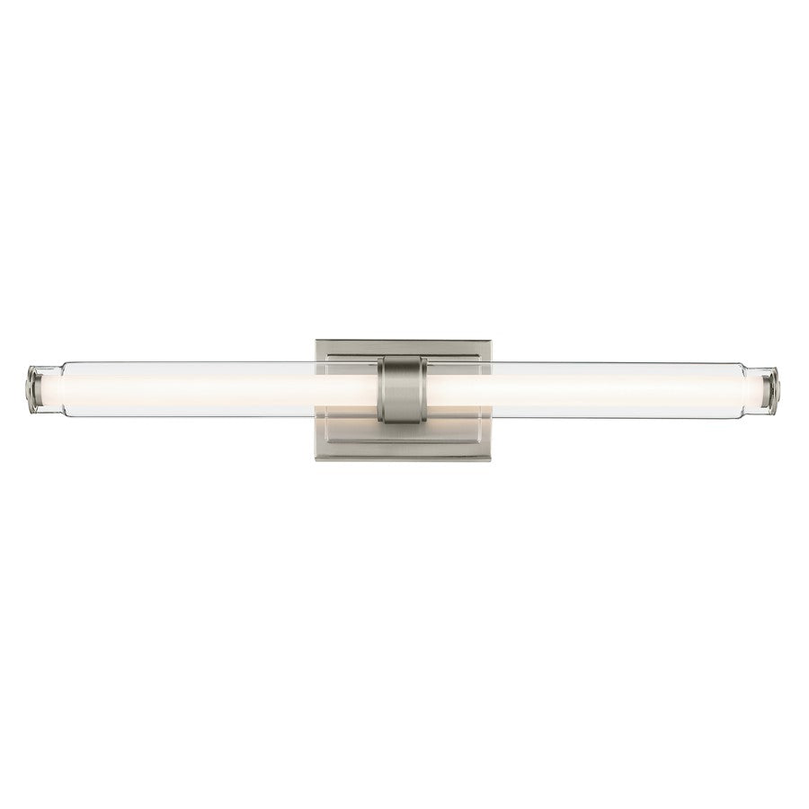 Kichler Laurene 2 Light Linear Bath Large, Brushed Nickel/Clear