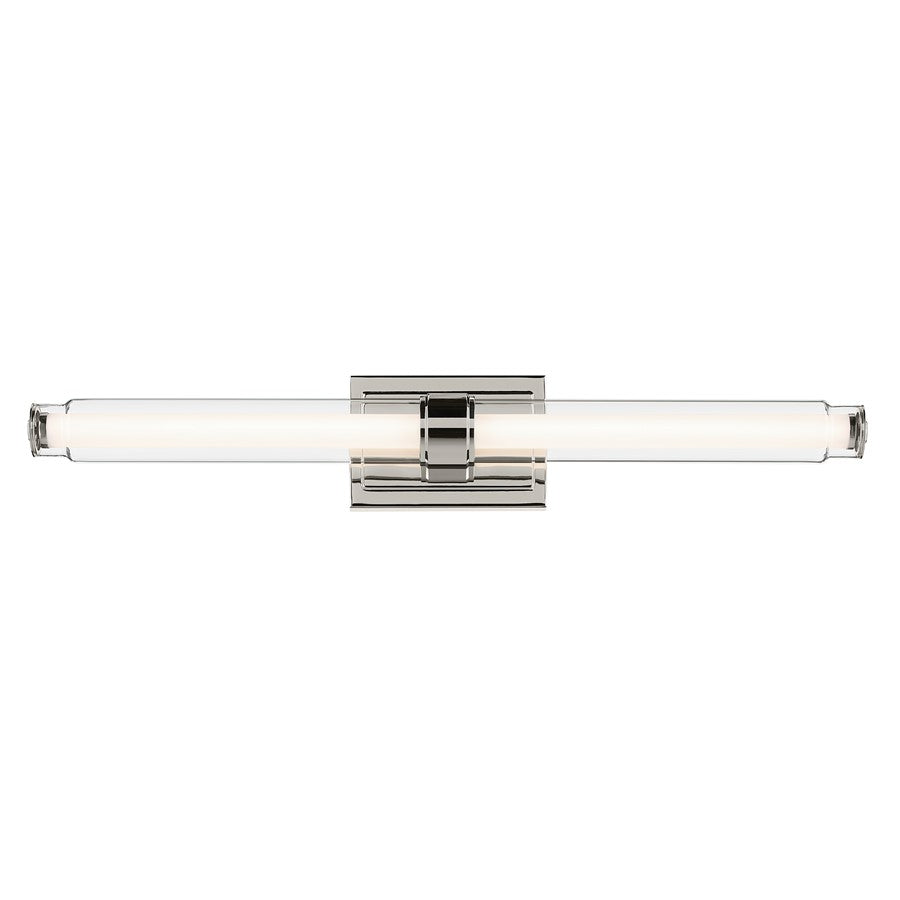 Kichler Laurene 2 Light Linear Bath Large, Polished Nickel/Clear