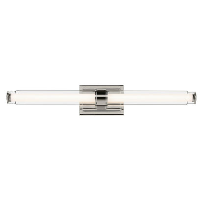 Kichler Laurene 2 Light Linear Bath Large, Polished Nickel/Clear