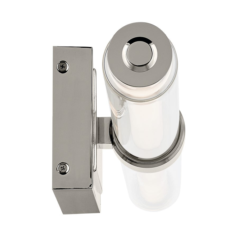 Kichler Laurene 2 Light Linear Bath Large, Polished Nickel/Clear