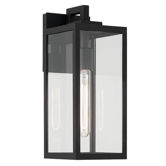 Kichler Branner 1 Light Outdoor Wall Light, Small, Black/Clear - 59111BKT