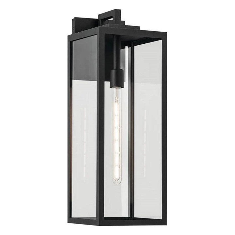Kichler Branner 1 Light Outdoor Wall Light, Large, Black/Clear - 59113BKT