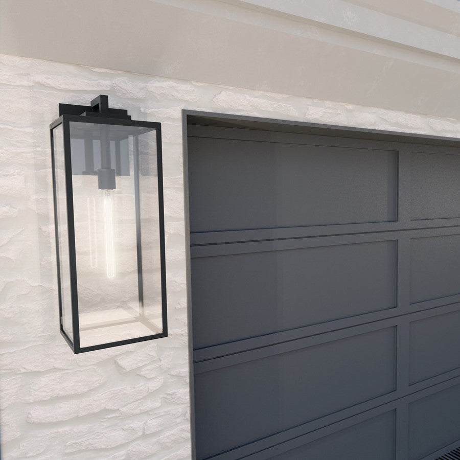 Kichler Branner 1 Light Outdoor Wall Light, Large, Black/Clear