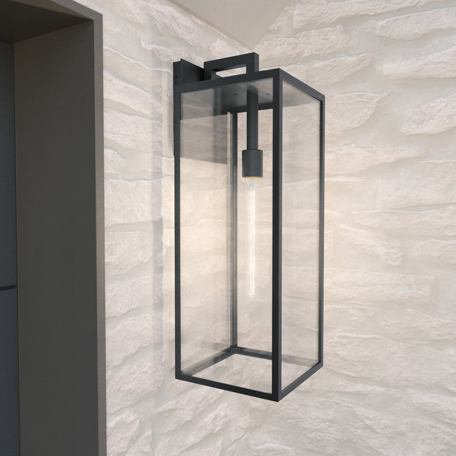 Kichler Branner 1 Light Outdoor Wall Light, Large, Black/Clear