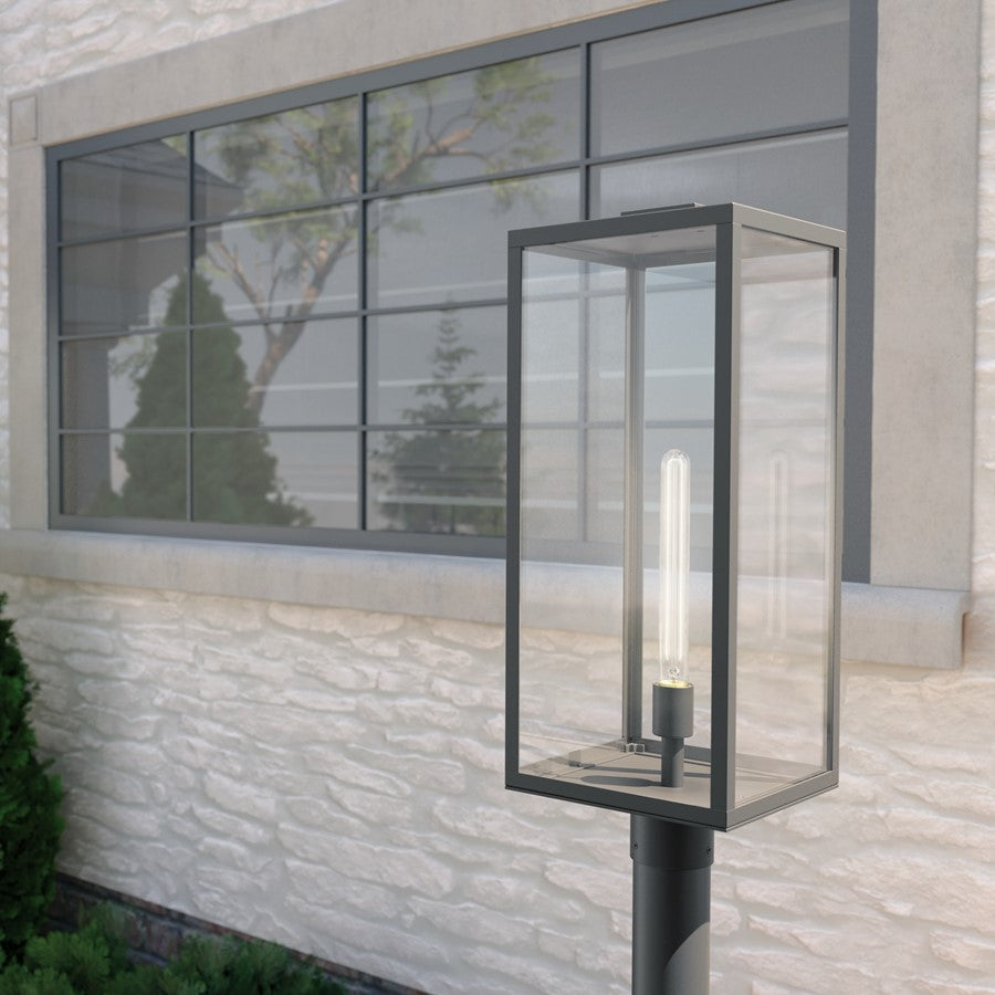 Kichler Branner 1 Light Outdoor Wall Light, Large, Black/Clear