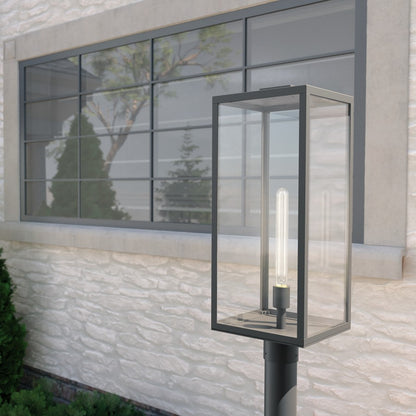 Kichler Branner 1 Light Outdoor Wall Light, Large, Black/Clear