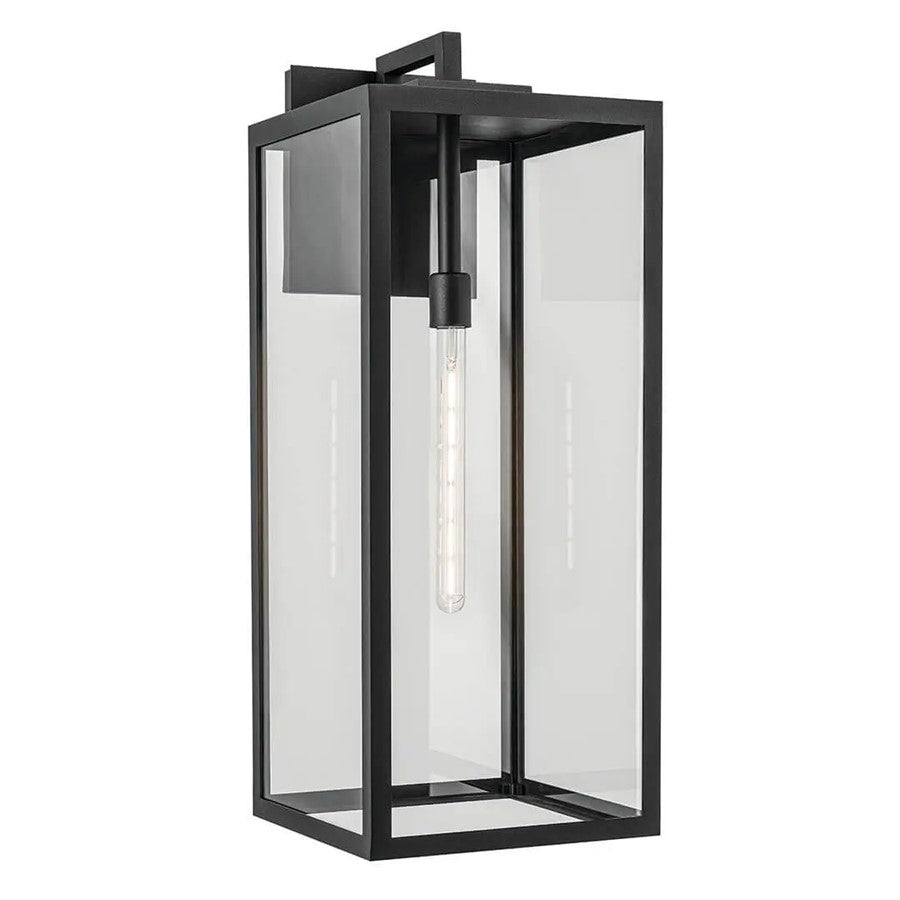 Kichler Branner 1 Light Outdoor Wall Light, Xlarge, Black/Clear - 59114BKT