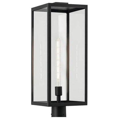 Kichler Branner 1 Light Outdoor Post Lantern, Textured Black/Clear - 59115BKT