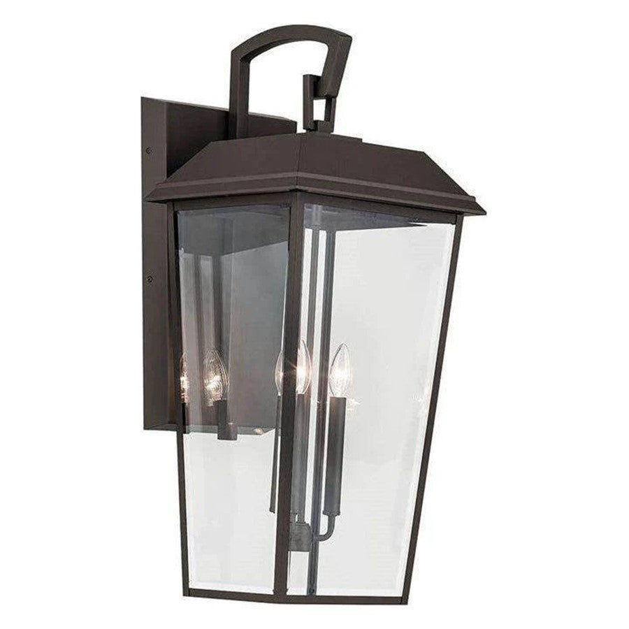 Kichler Mathus 3 Light Outdoor Wall Light, Olde Bronze/Clear Beveled - 59121OZ