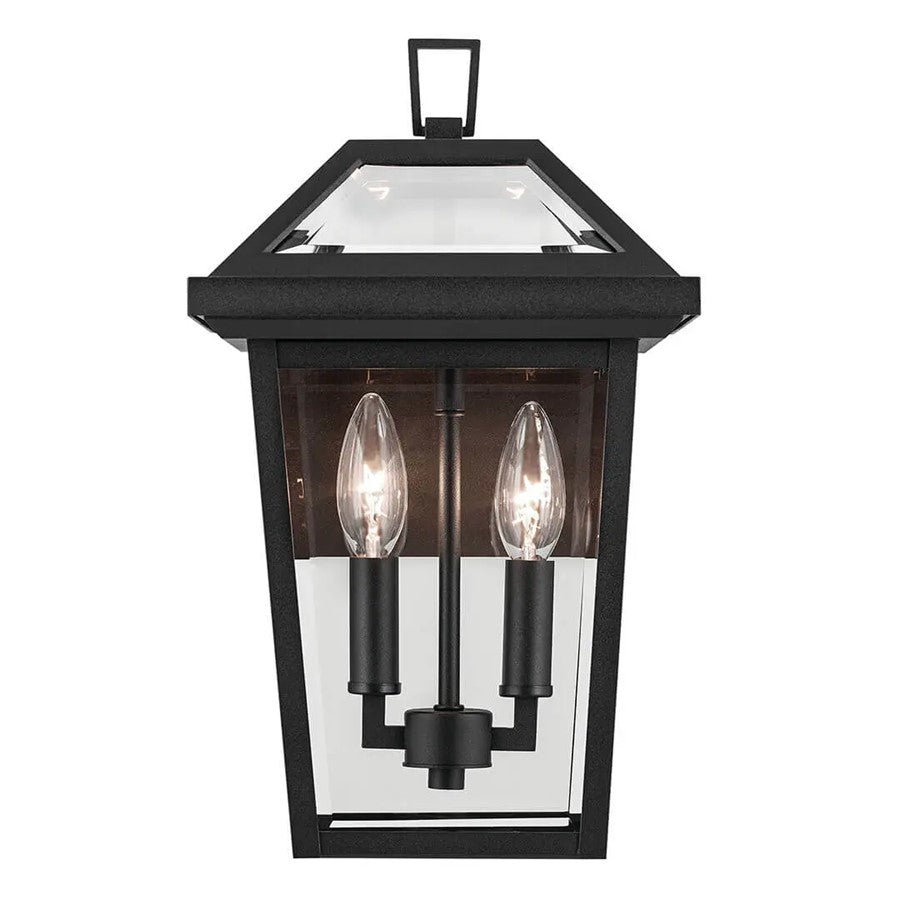 Kichler Regence 2 Light Outdoor Wall Light, Small, Black/Beveled - 59125BKT