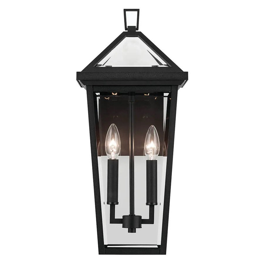 Kichler Regence 2 Light Outdoor Wall Light, Medium, Black/Beveled - 59126BKT