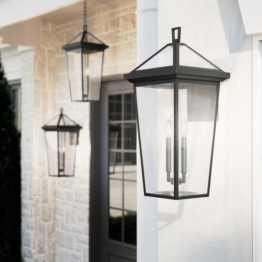 Kichler Regence 2 Light Outdoor Wall Light, Large, Black/Beveled