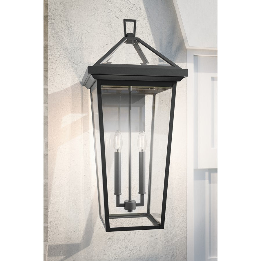 Kichler Regence 2 Light Outdoor Wall Light, Large, Black/Beveled
