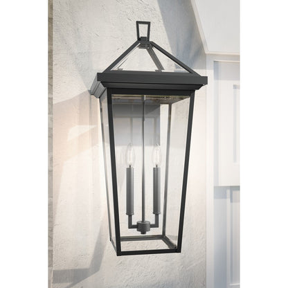 Kichler Regence 2 Light Outdoor Wall Light, Large, Black/Beveled