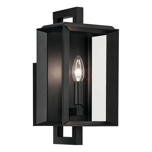 Kichler Kroft 1 Light 14" Outdoor Wall Light, Textured Black/Clear - 59131BKT